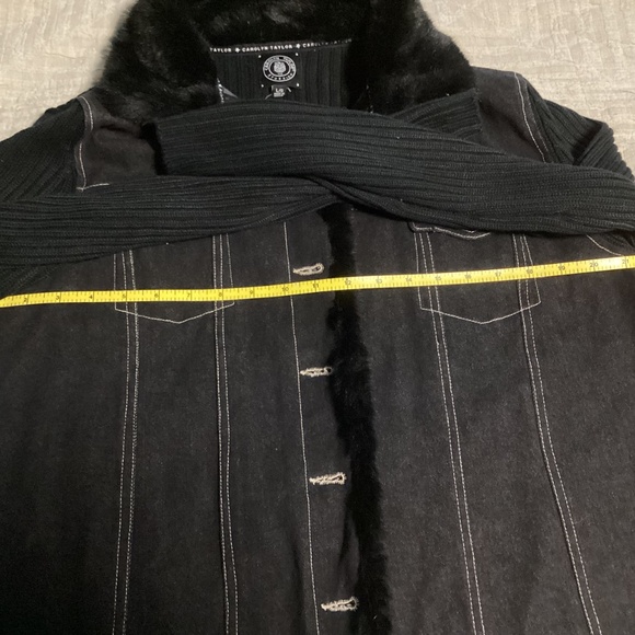 Black denim and knit lightweight jacket - Picture 4 of 6